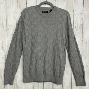 RSRV Enyce Gray Long Sleeve Weave Knit Warm Classic Preppy Professor Sweater